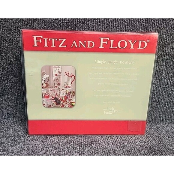 Fitz & Floyd Mingle Jingle Be Merry Snack Cheese Plate Spreader Christmas Santa - Picture 2 of 3